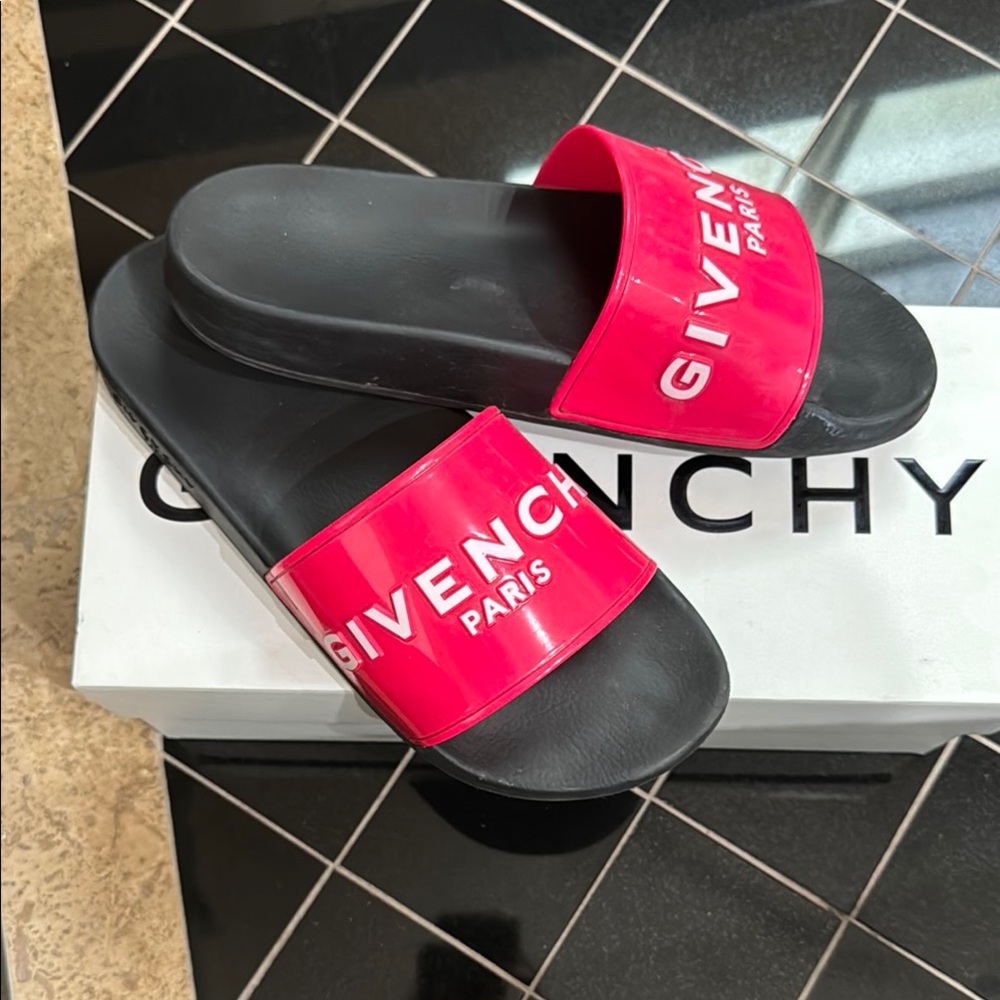 Givenchy Black and Pink Slides